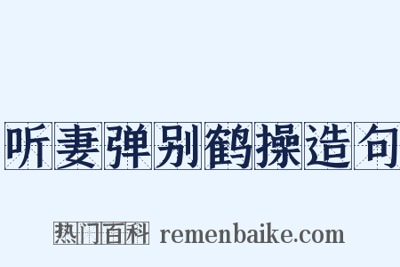 听妻弹别鹤操造句是什么意思的图片
